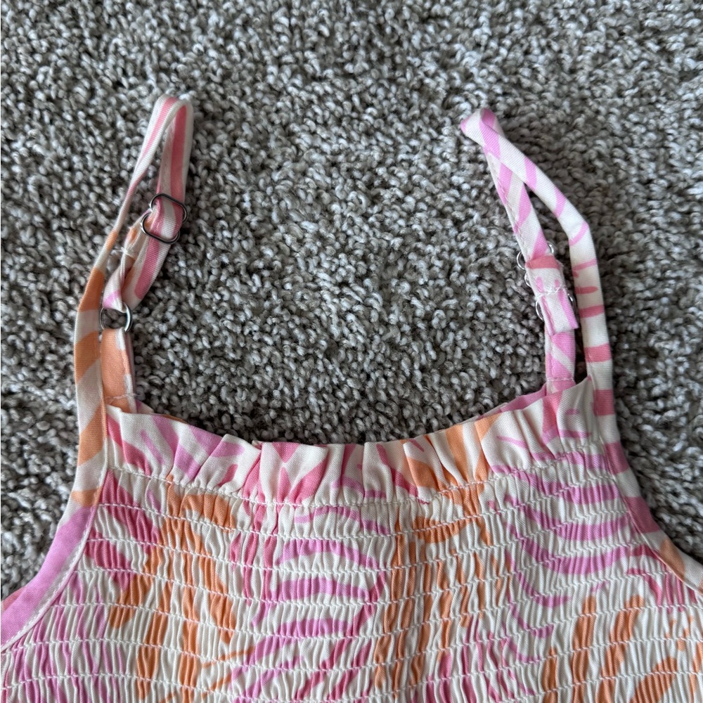 Girls Tiered Dress Smocked Summer Dress Ruffle Sleeveless Dress Size Small 6x - Picture 6 of 8